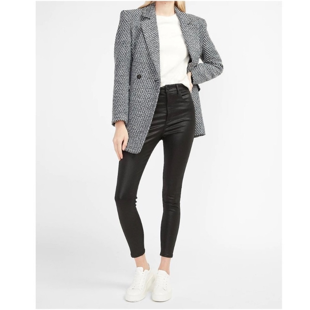 Express Tweed Metallic Blazer Coat